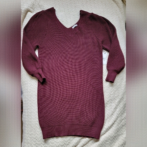 𝅺NWT WINE CABLE KNIT DRESS BY DEX
